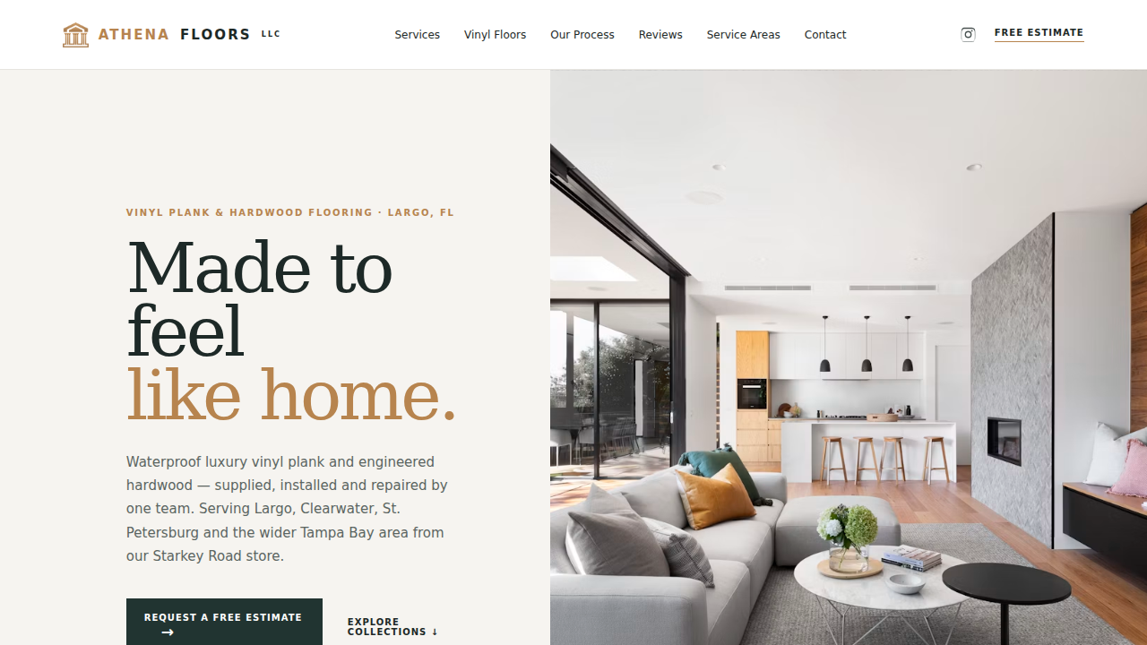 Athena Floors LLC website homepage