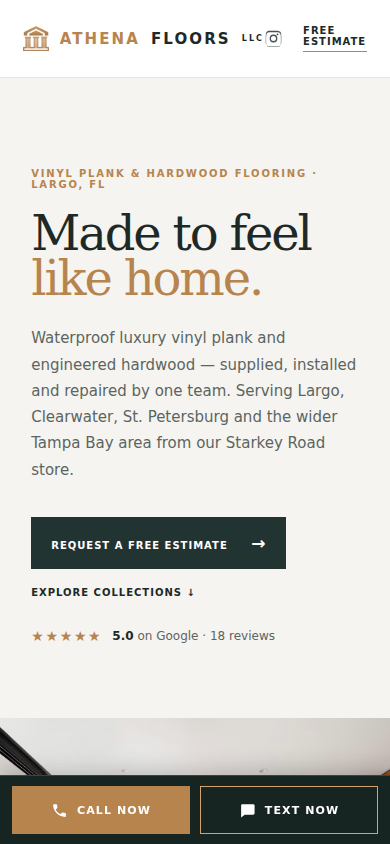 Athena Floors LLC mobile website