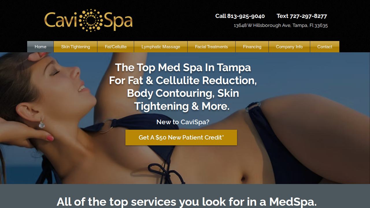 CaviSpa website homepage