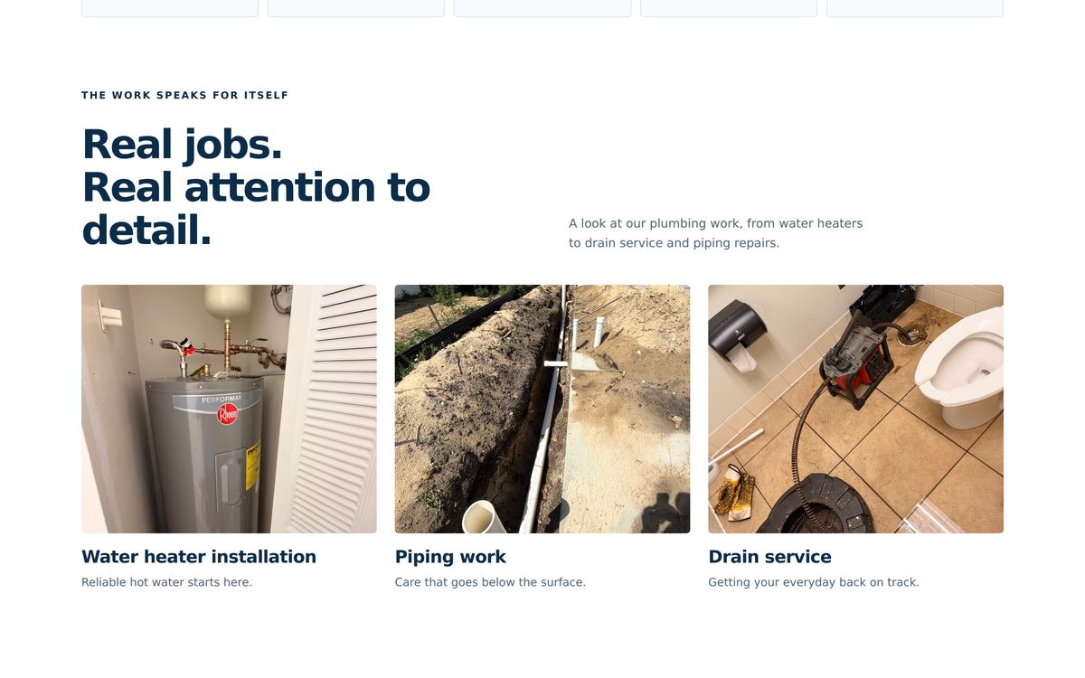 Gulf To Bay Plumbing Professionals website section